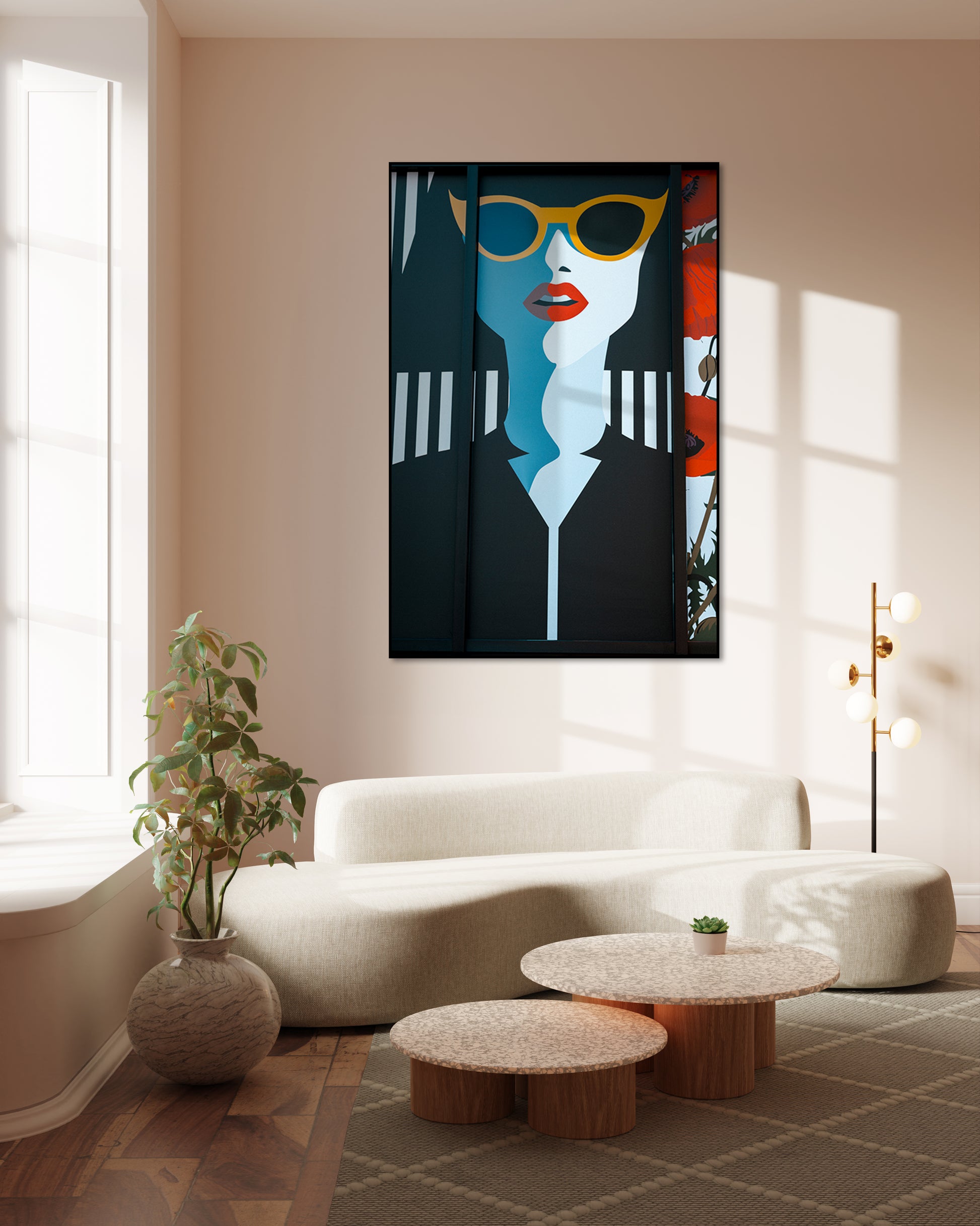 Akoestisch schilderij met Straatkunst in Stuttgart, Duitsland - Woonkamer 2