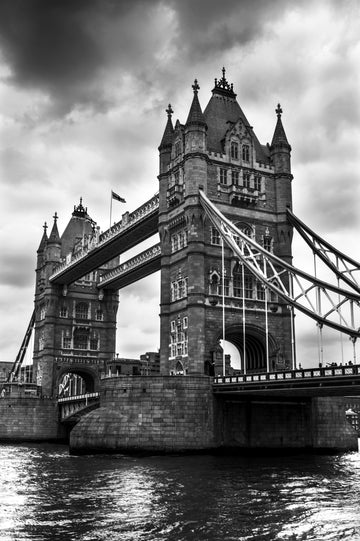 Akoestisch schilderij met Tower Bridge Londen – zwartwit