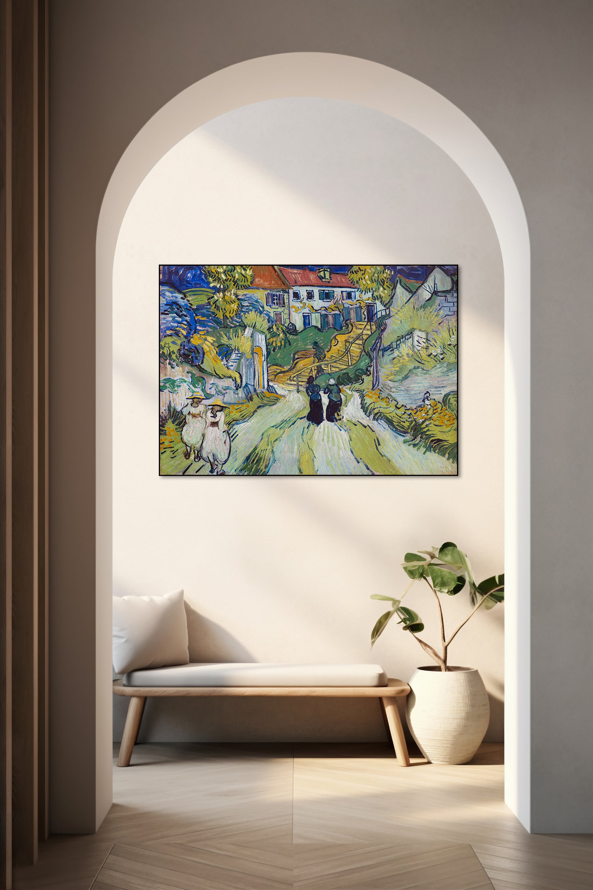 Akoestisch schilderij met Trappen in Auvers - Hal