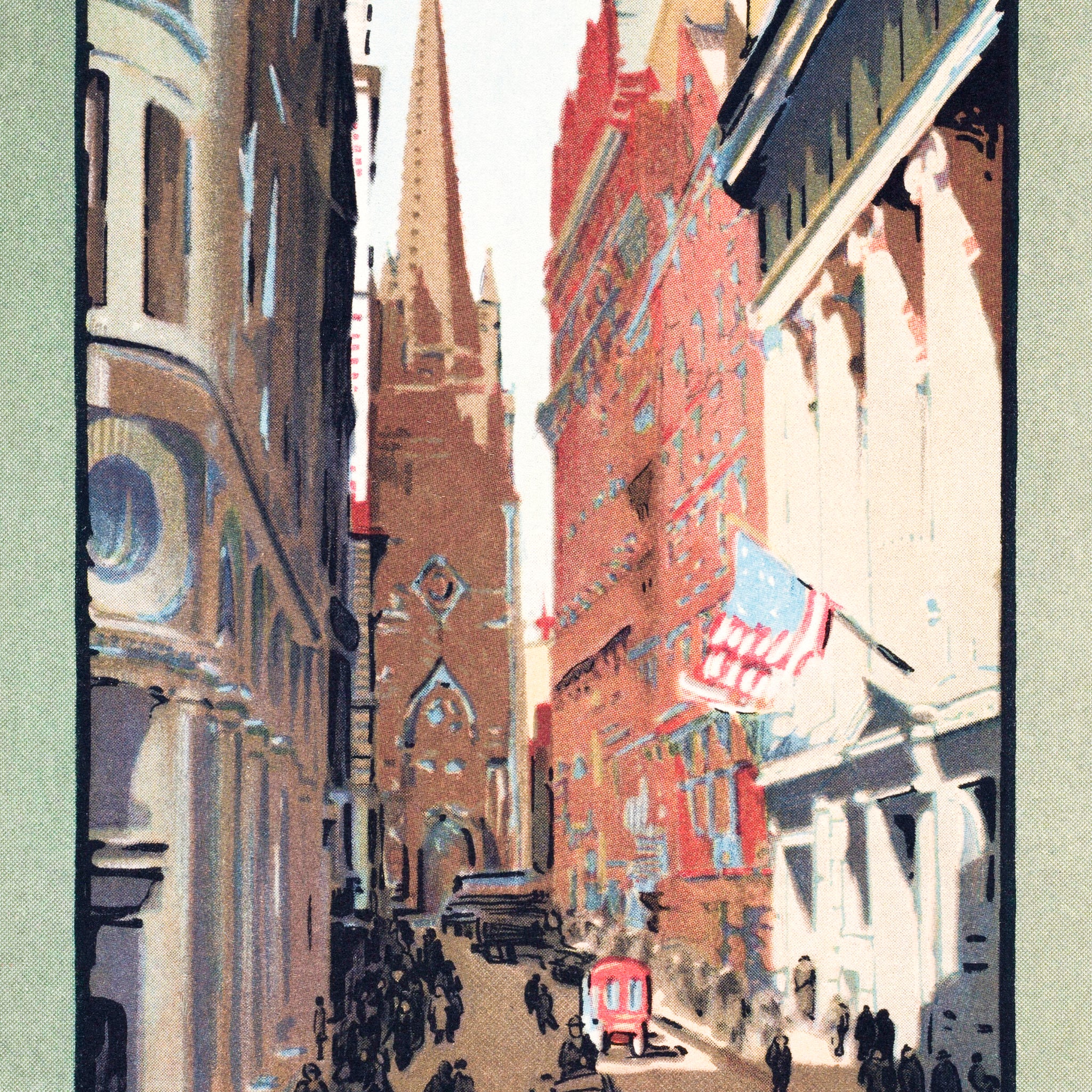 Akoestisch schilderij met Trinity Church en Wall Street