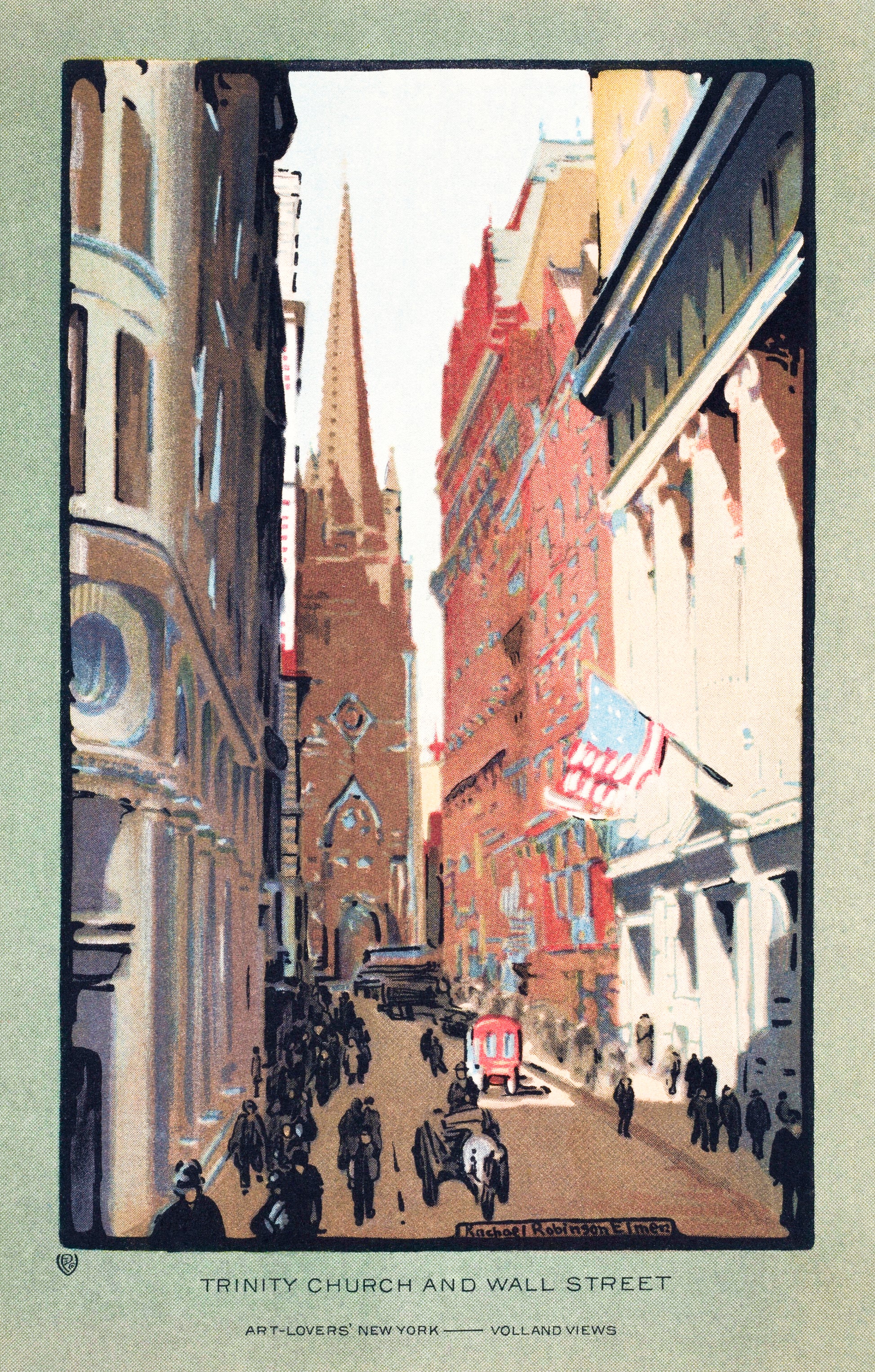 Akoestisch schilderij met Trinity Church en Wall Street