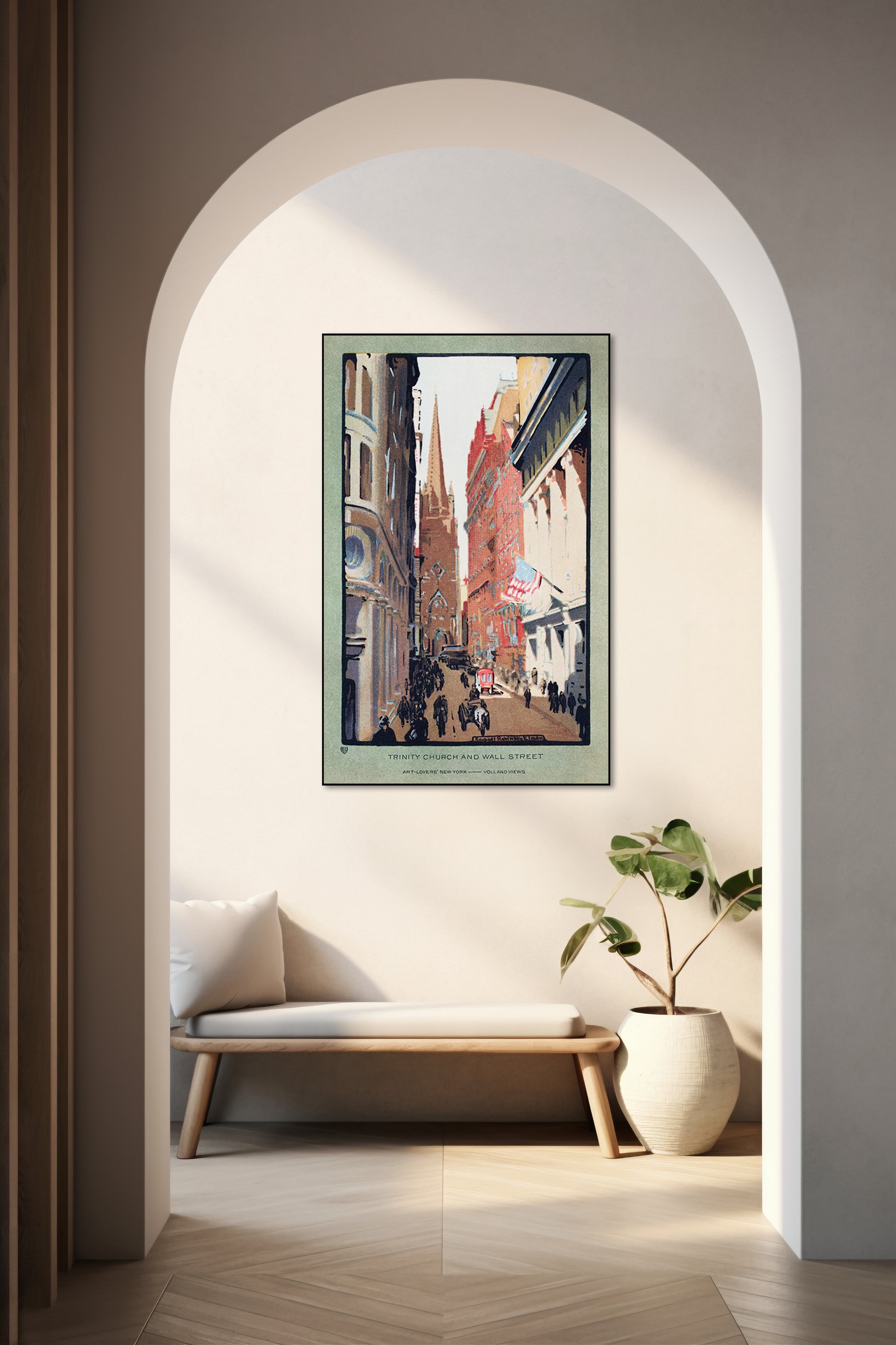 Akoestisch schilderij met Trinity Church en Wall Street - Hal