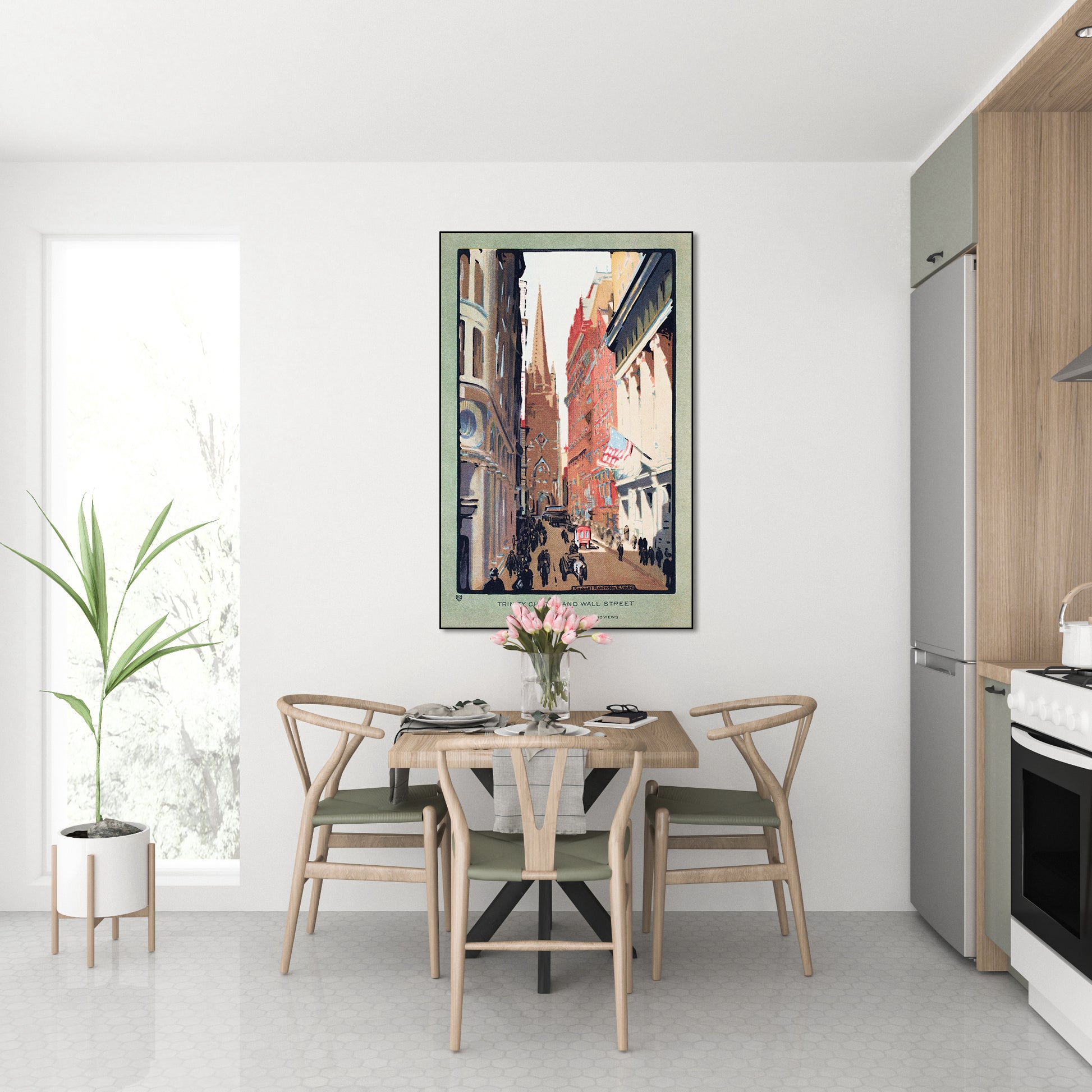 Akoestisch schilderij met Trinity Church en Wall Street - Keuken