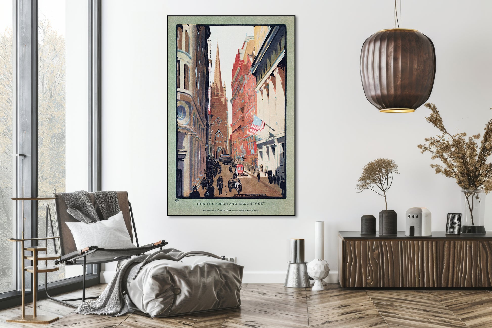 Akoestisch schilderij met Trinity Church en Wall Street - Woonkamer
