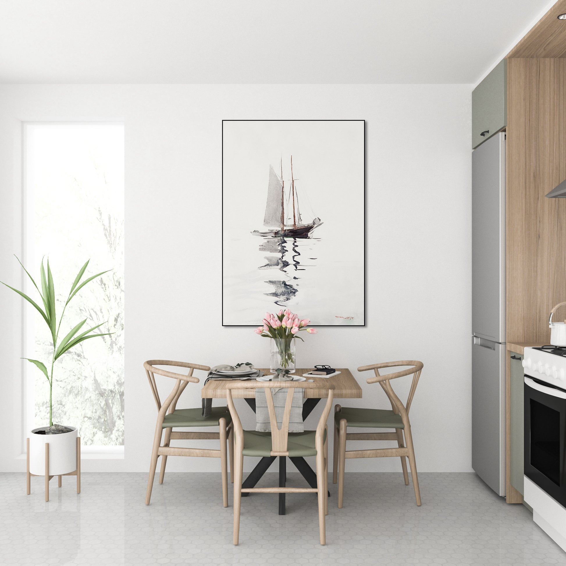 Akoestisch schilderij met Twee-mast Schoener - Keuken