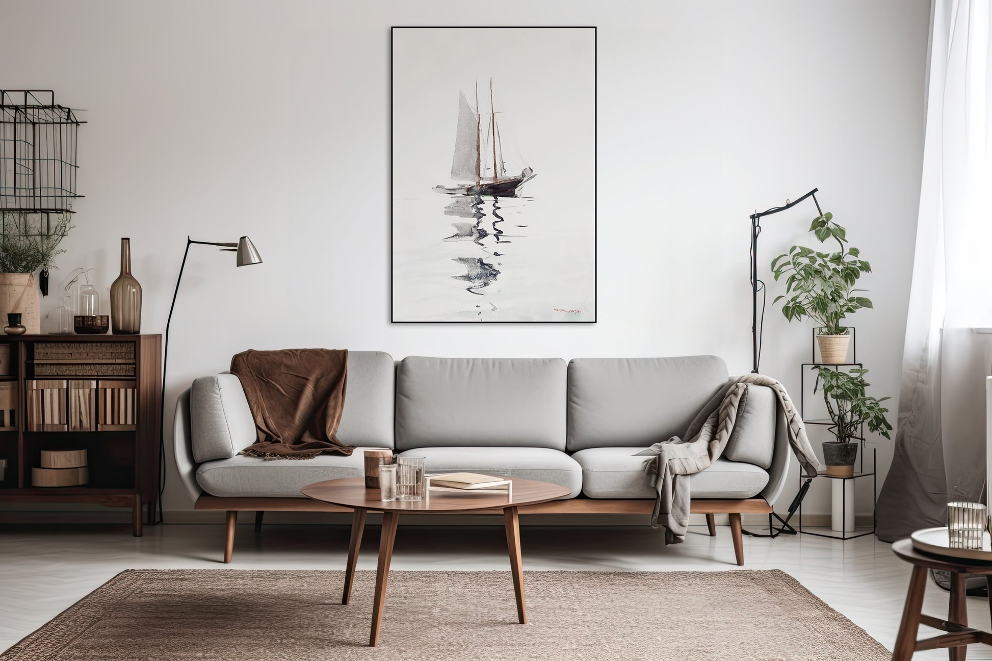 Akoestisch schilderij met Twee-mast Schoener - Woonkamer