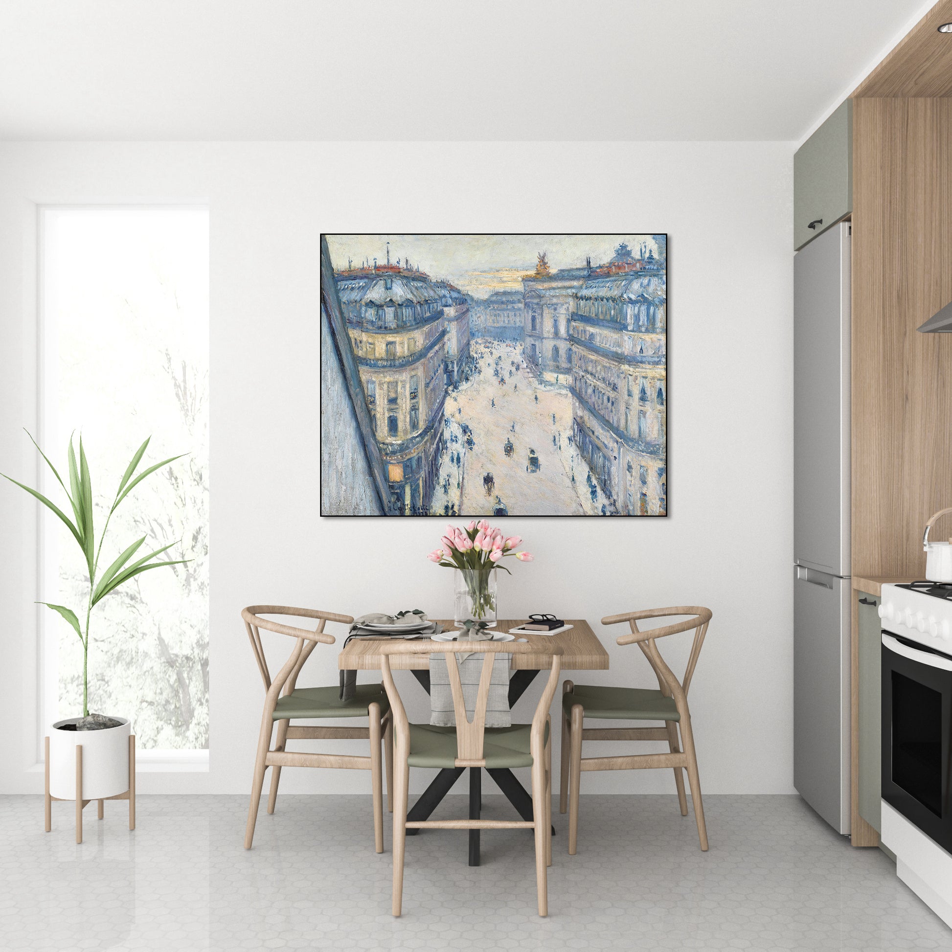Akoestisch schilderij met Uitzicht op Rue Halévy vanuit de Zesde Verdieping - Keuken