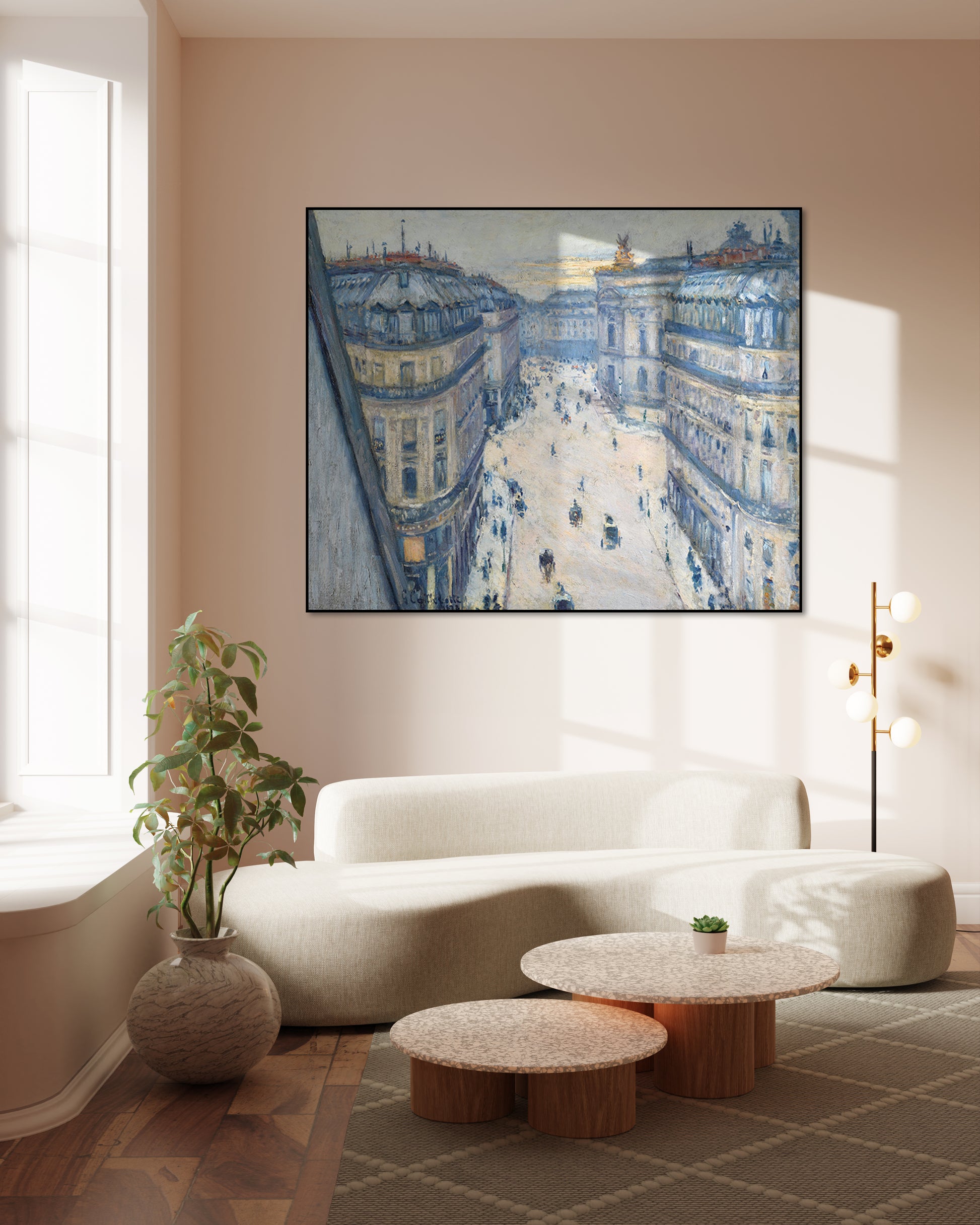 Akoestisch schilderij met Uitzicht op Rue Halévy vanuit de Zesde Verdieping - Woonkamer