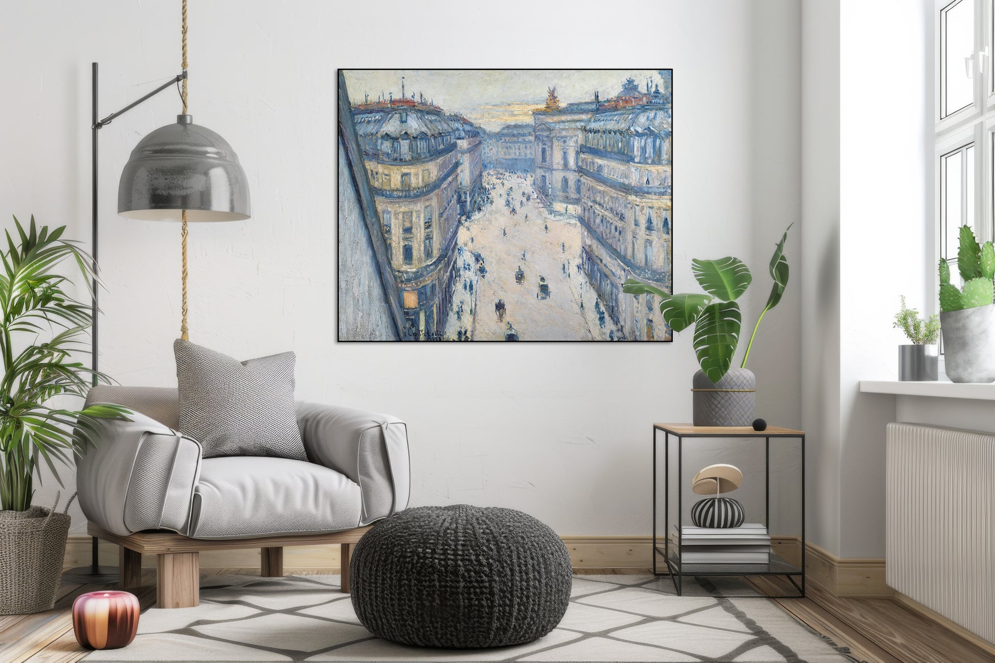 Akoestisch schilderij met Uitzicht op Rue Halévy vanuit de Zesde Verdieping - Woonkamer 2