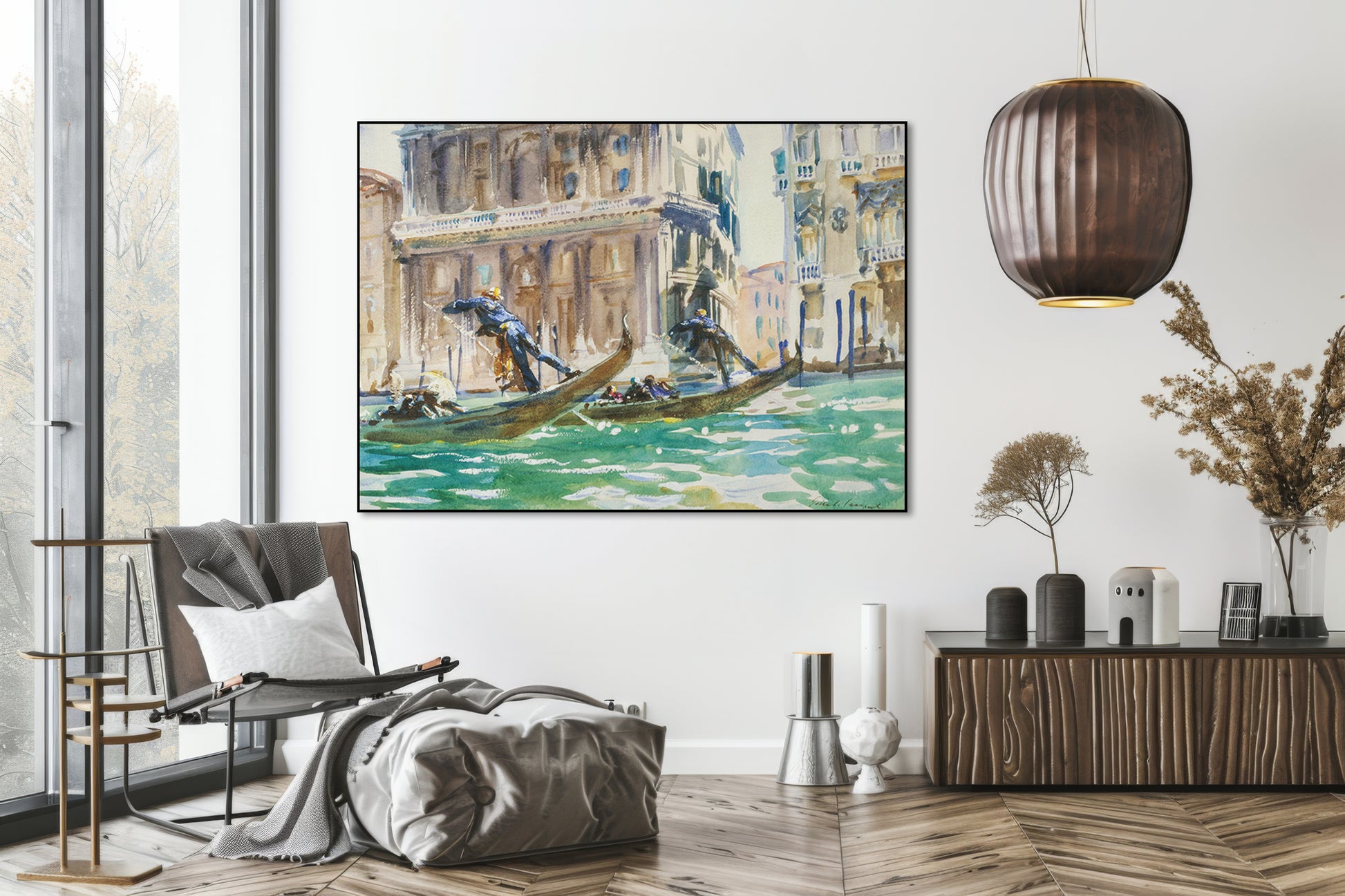 Akoestisch schilderij met Uitzicht op Venetië - John Singer Sargent - Woonkamer