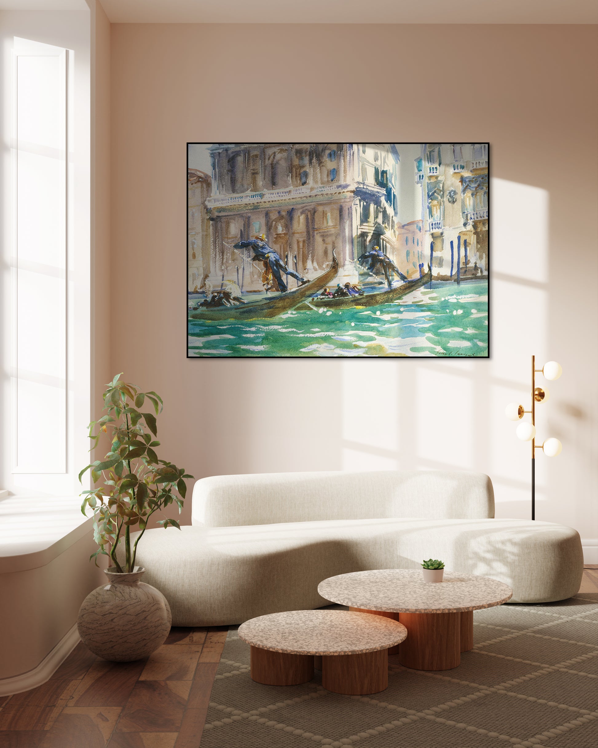 Akoestisch schilderij met Uitzicht op Venetië - John Singer Sargent - Woonkamer 2