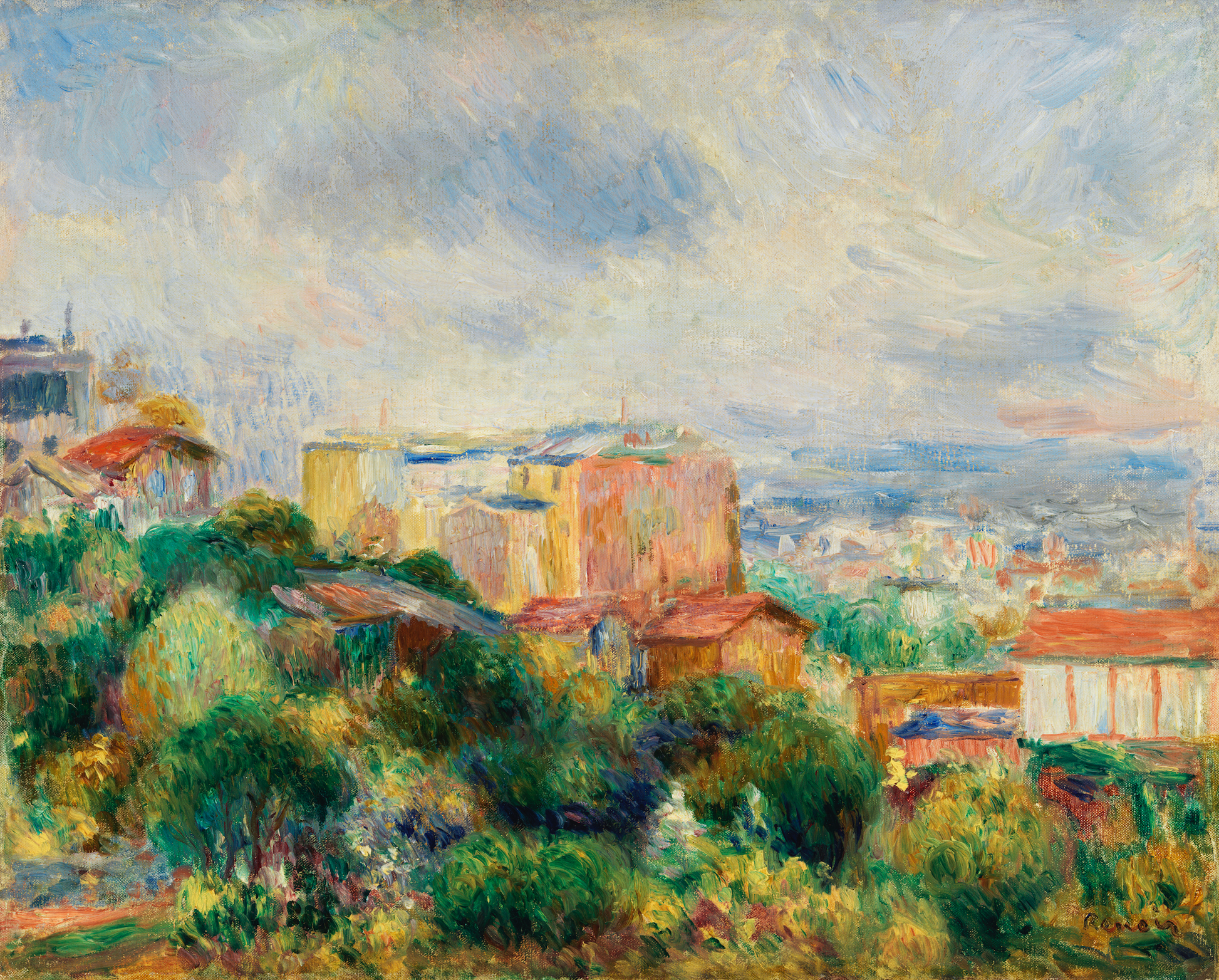 Akoestisch schilderij met Uitzicht vanaf Montmartre