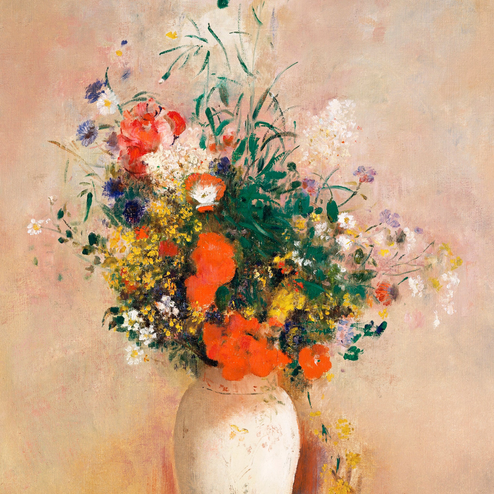 Akoestisch schilderij met Vaas met bloemen - Odilon Redon