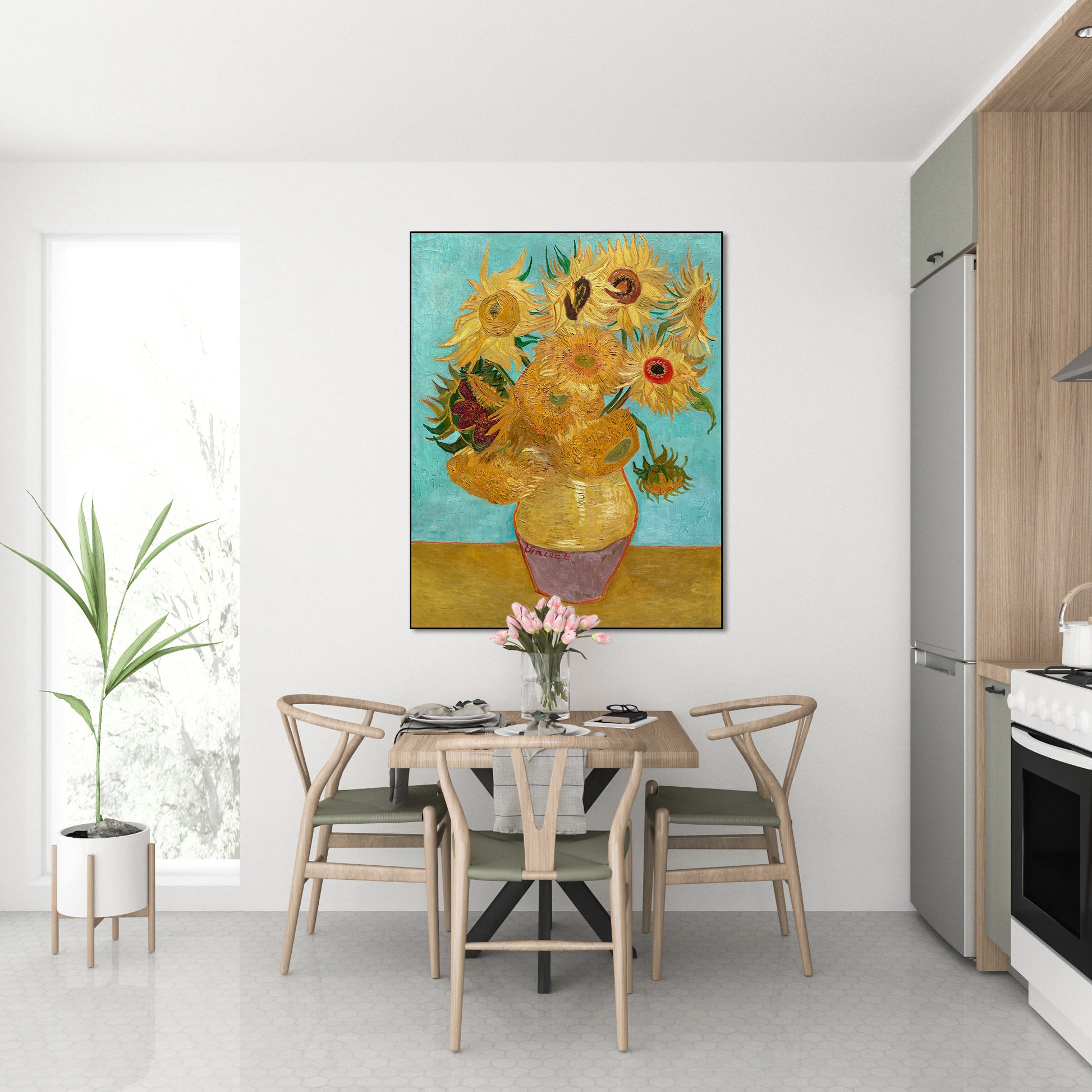 Akoestisch schilderij met Vaas met twaalf zonnebloemen - Vincent van Gogh - Keuken