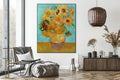 Akoestisch schilderij met Vaas met twaalf zonnebloemen - Vincent van Gogh - Woonkamer