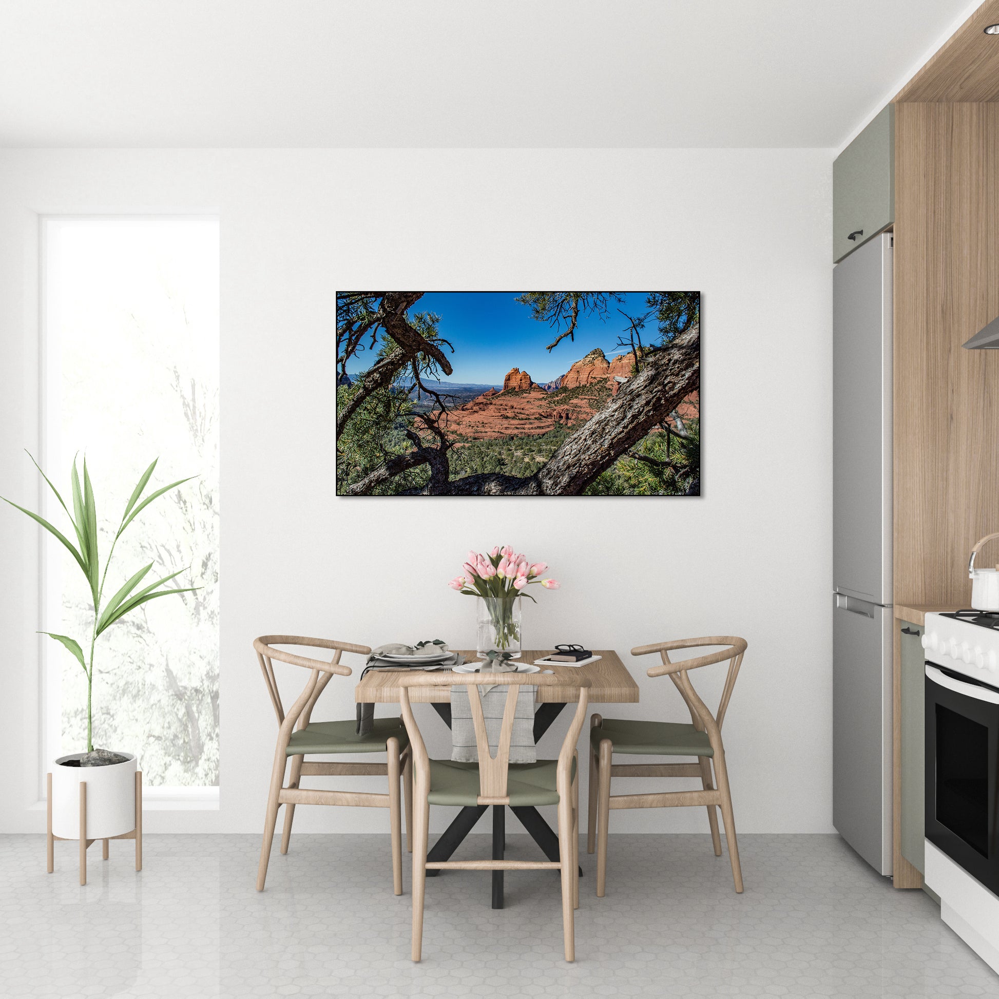 Akoestisch schilderij met Verlaten ruw landschap in Amerika - Keuken