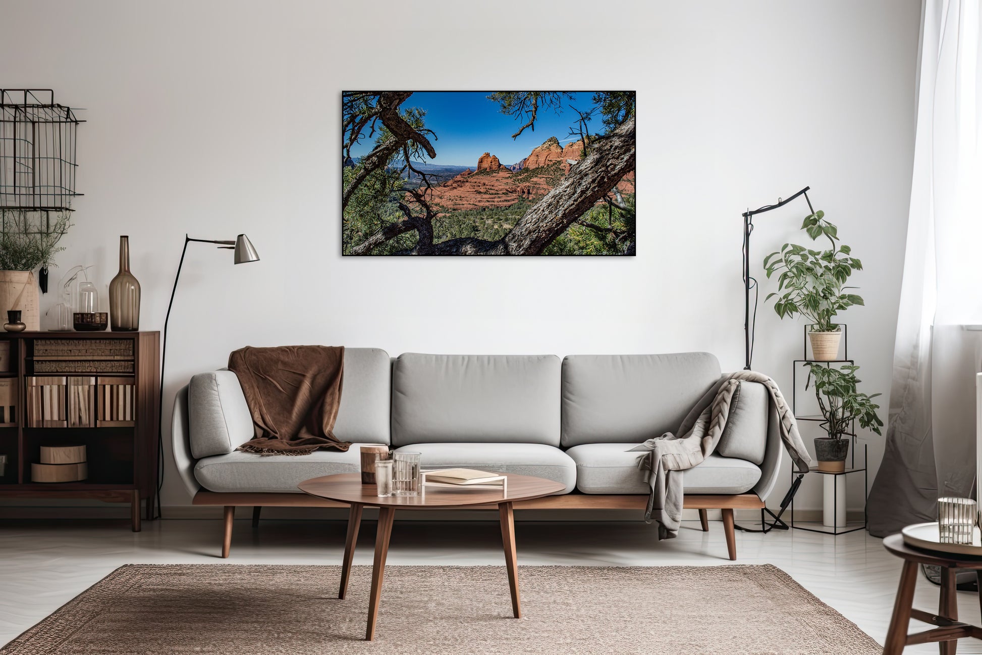 Akoestisch schilderij met Verlaten ruw landschap in Amerika - Woonkamer 2