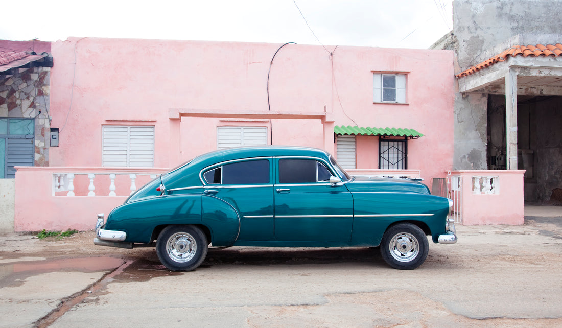Akoestisch schilderij met Vintage auto in Havana - Carol M. Highsmith