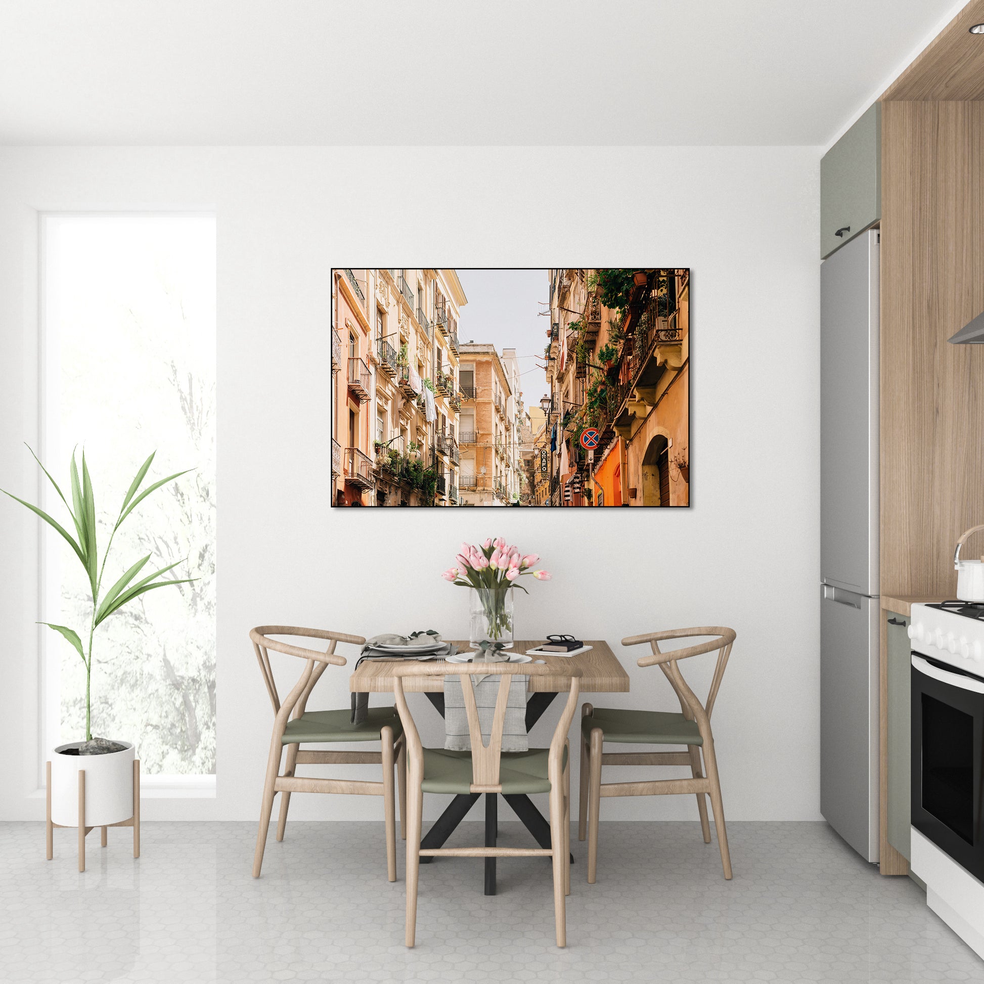 Akoestisch schilderij met Vintage neighborhood in Cagliari - Keuken
