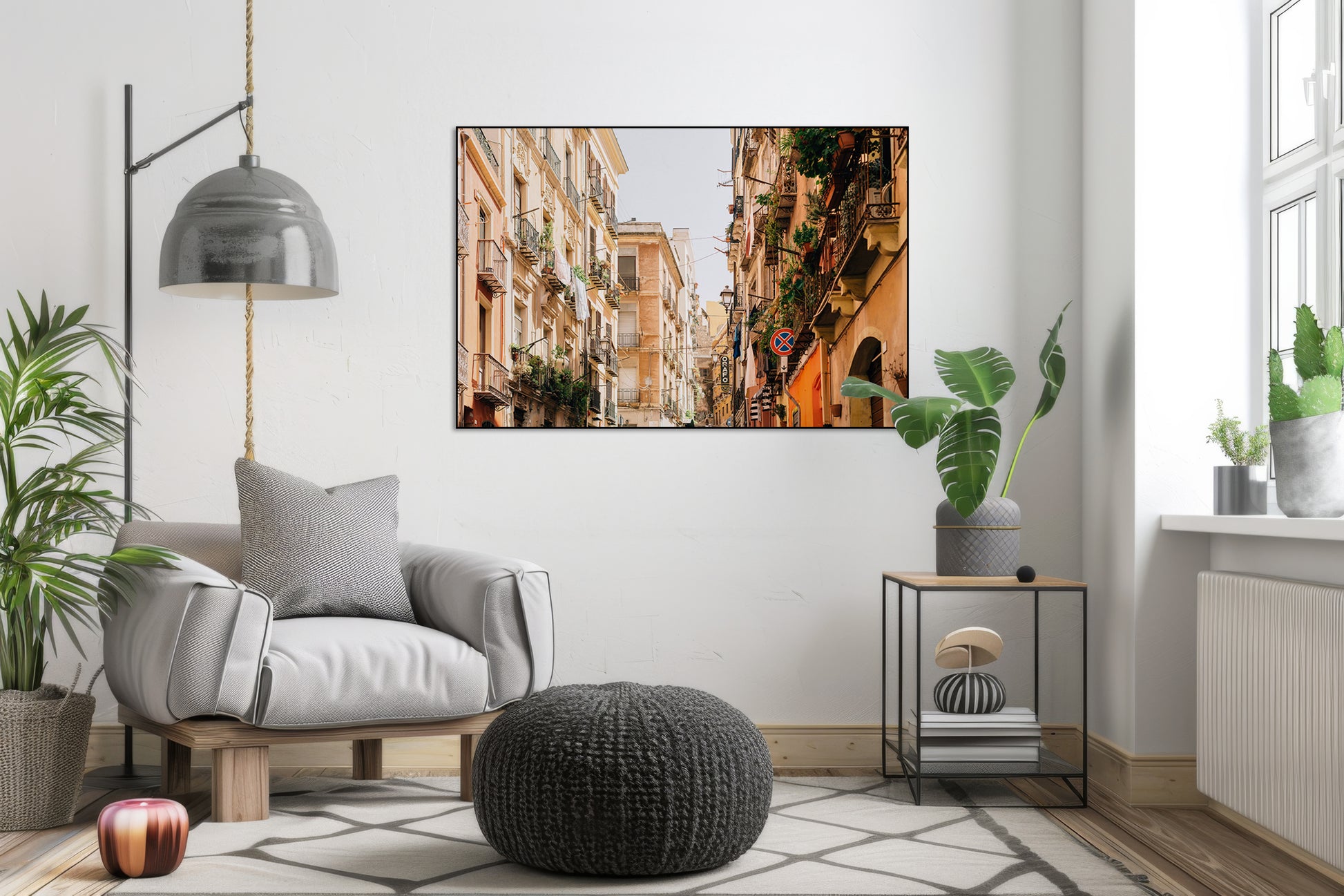 Akoestisch schilderij met Vintage neighborhood in Cagliari - Woonkamer