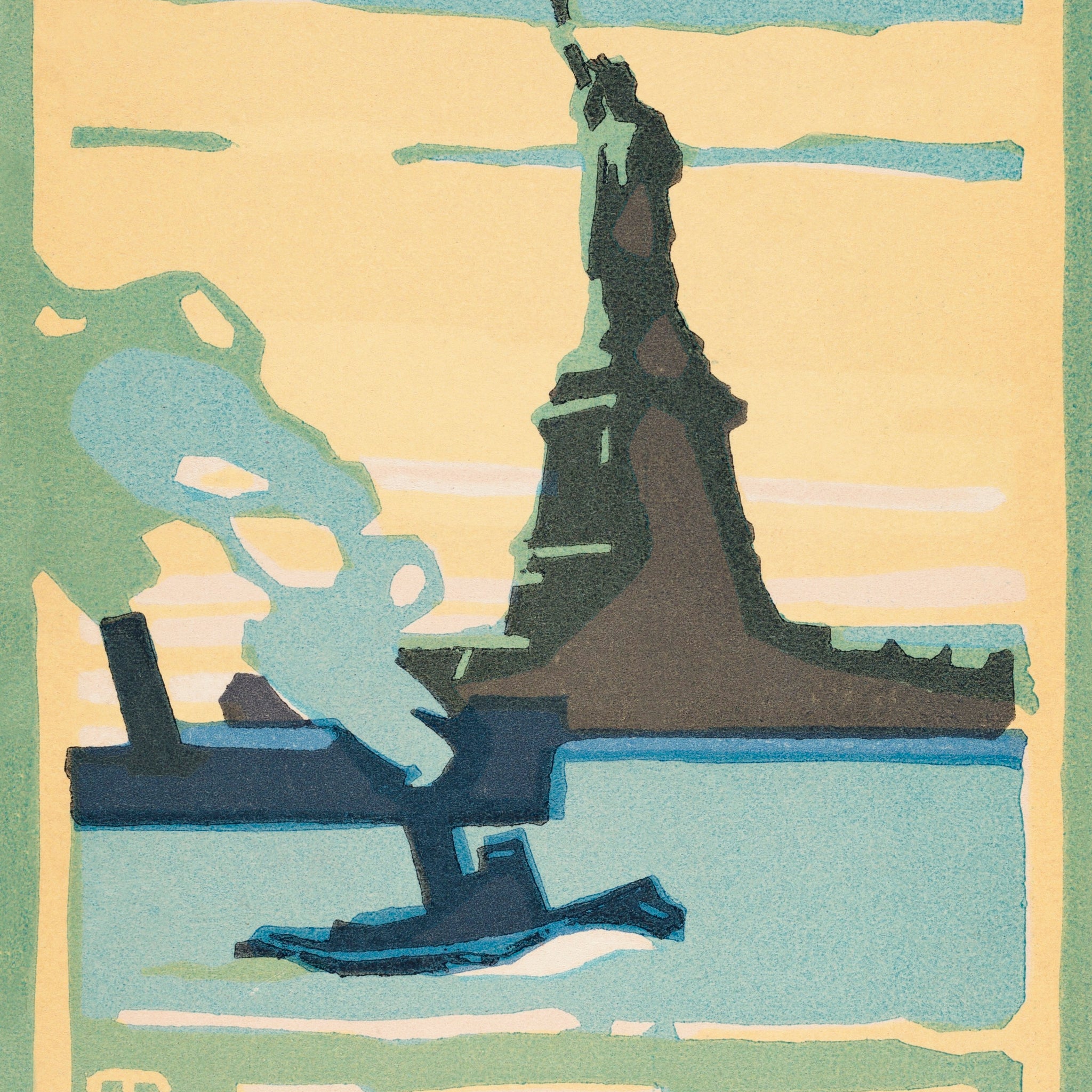 Akoestisch schilderij met Vrijheidsbeeld New York 1916