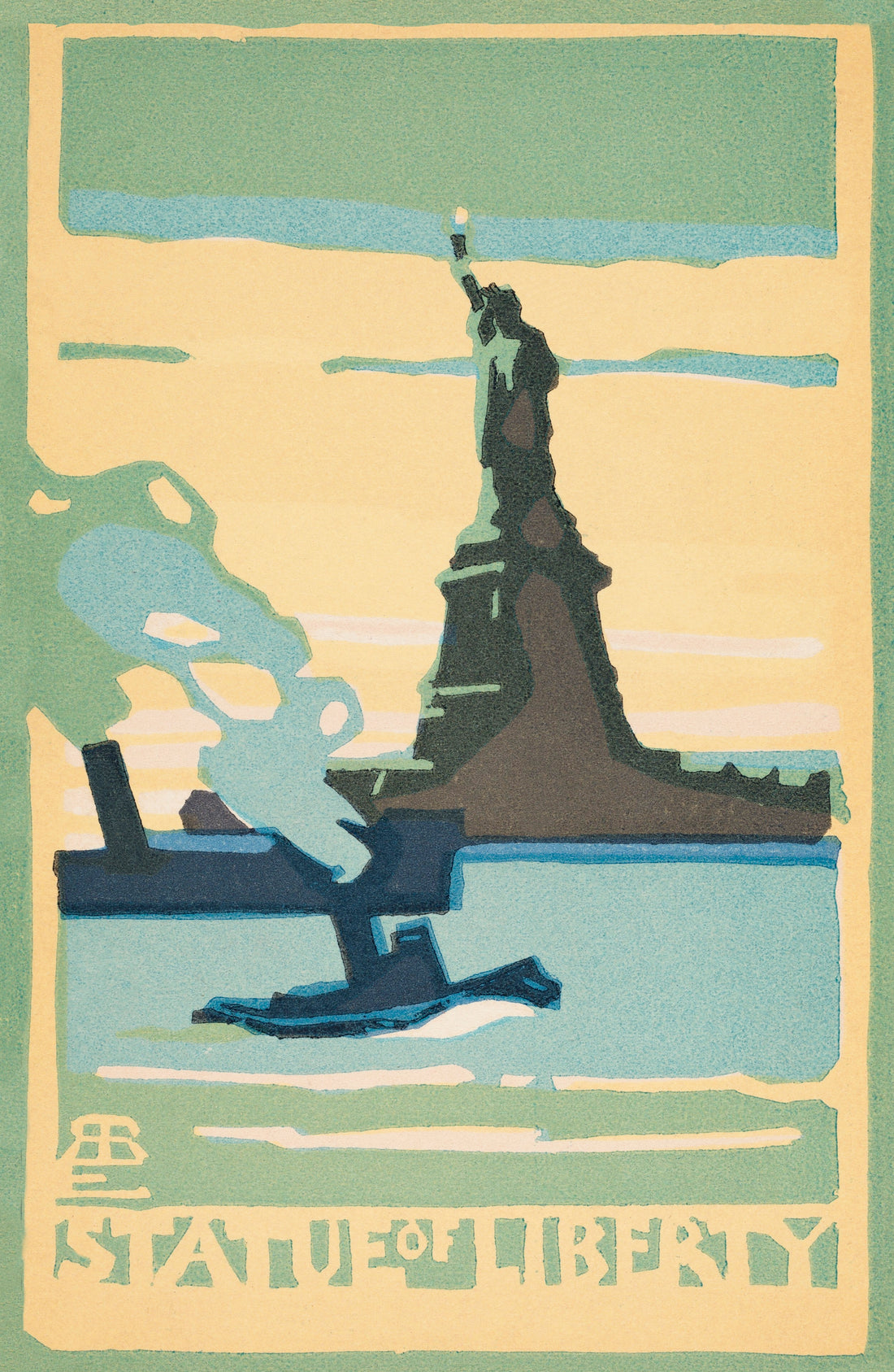 Akoestisch schilderij met Vrijheidsbeeld New York 1916