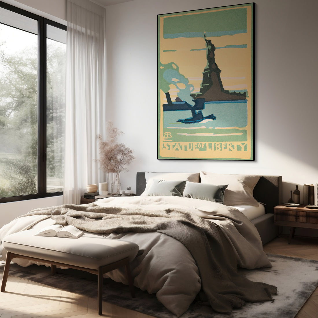 Akoestisch schilderij met Vrijheidsbeeld New York 1916