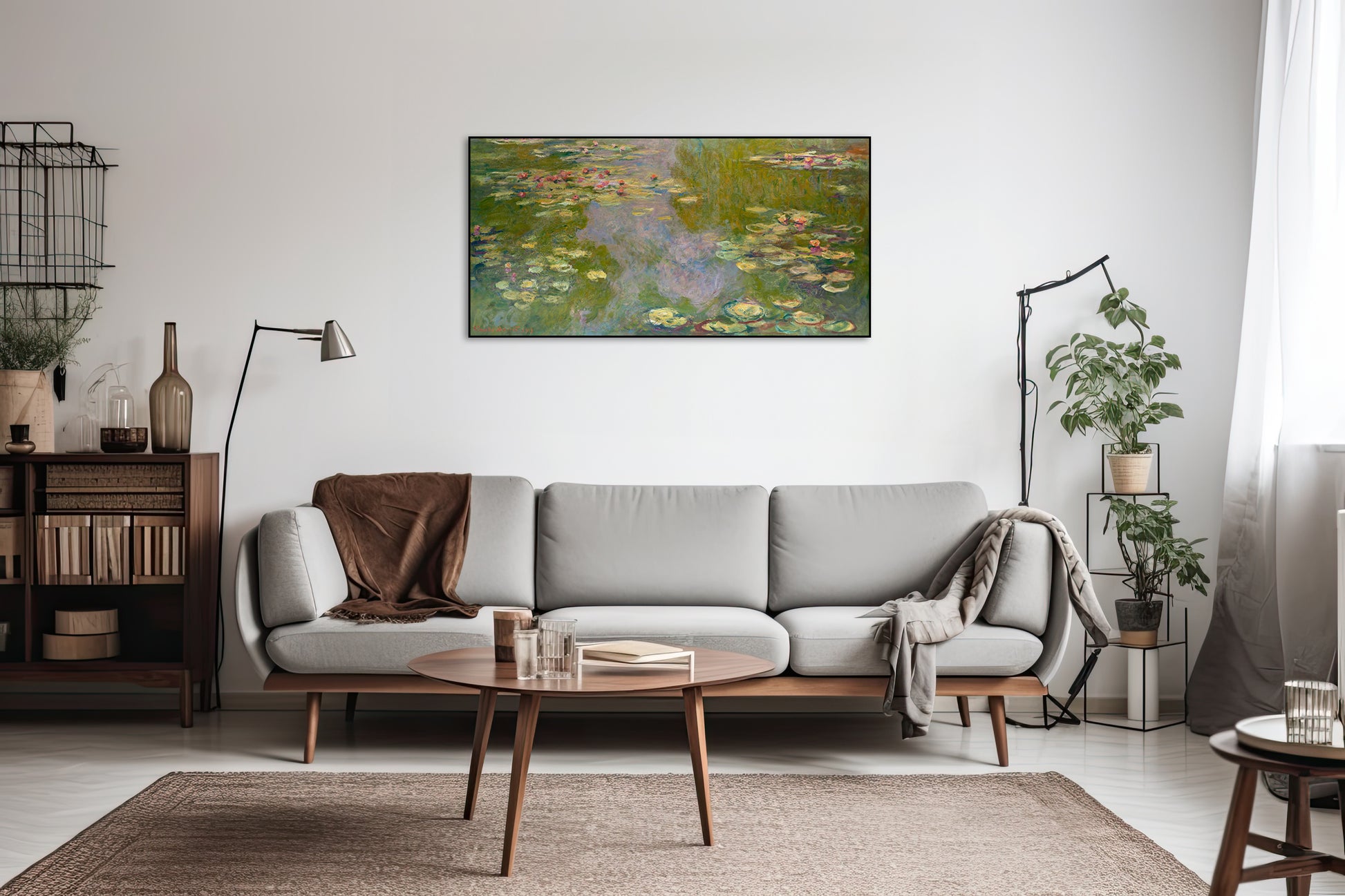 Akoestisch schilderij met Waterlelies - Claude Monet - Woonkamer 4
