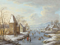 Akoestisch schilderij met Wintergezicht Met Ijsvermaak - Barbara Regina Dietzsch