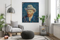 Akoestisch schilderij met Zelfportret met Grijze Vilthoed - Vincent van Gogh - Woonkamer
