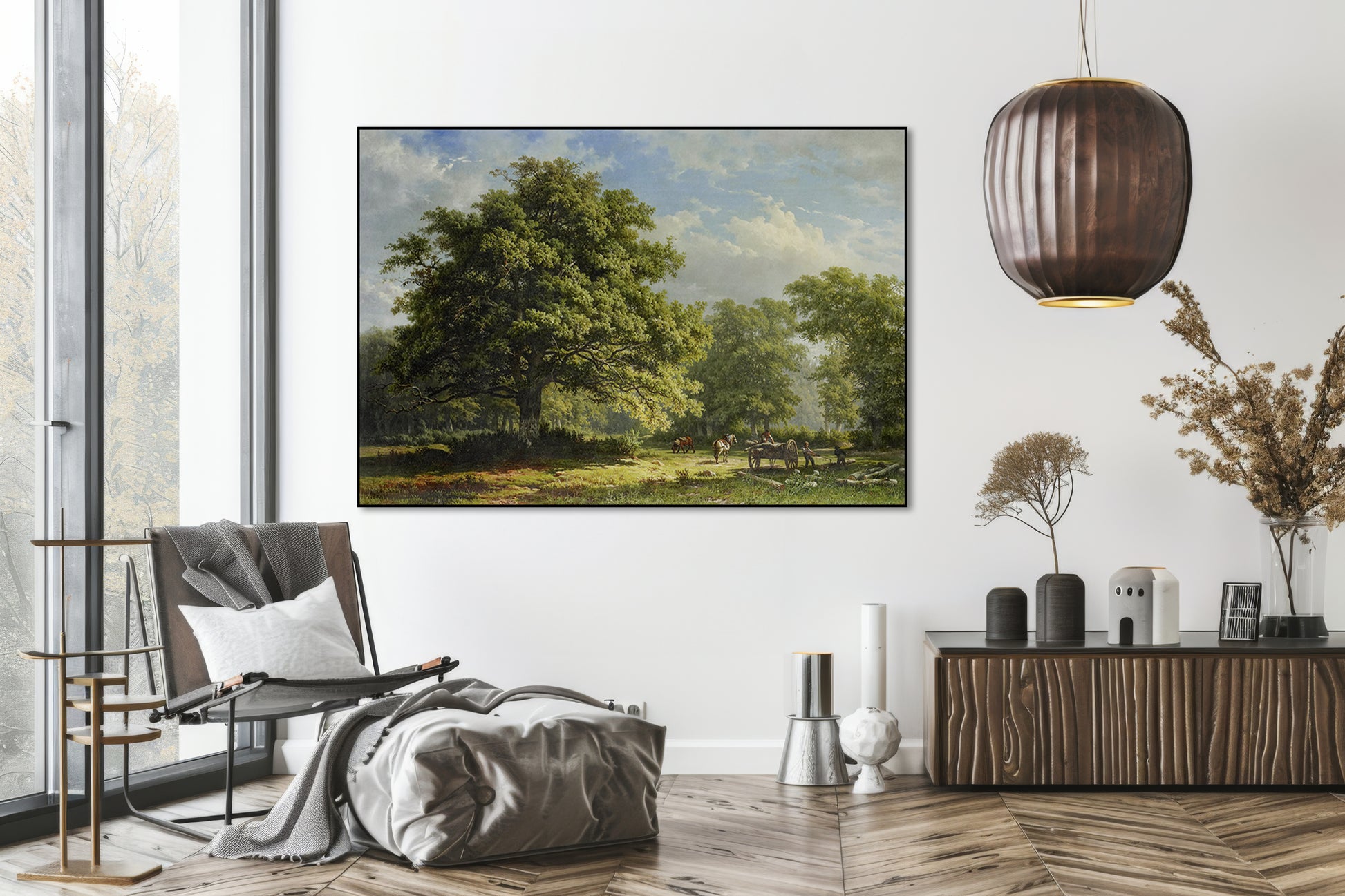 Akoestisch schilderij met Zicht in het Bentheimse Bos - George Andries Roth - Woonkamer 2