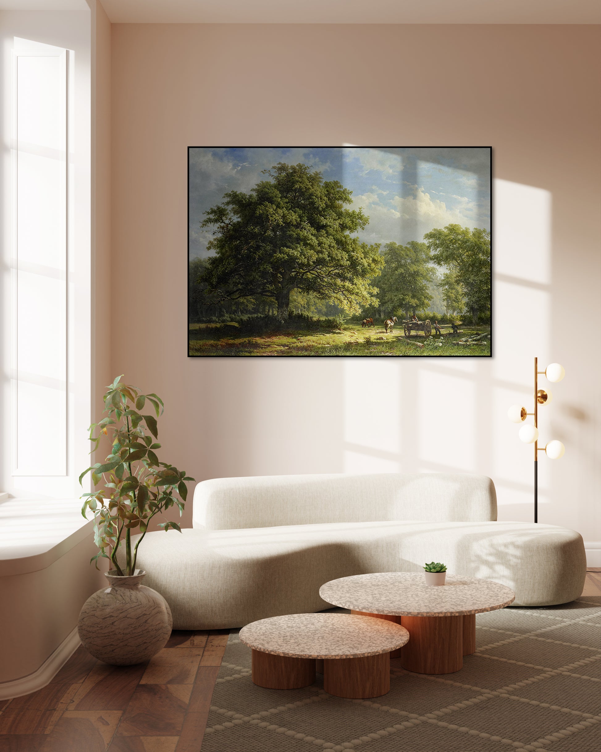 Akoestisch schilderij met Zicht in het Bentheimse Bos - George Andries Roth - Woonkamer 3