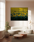 Akoestisch schilderij met Zonnebloemen in Wisconsin - Carol M. Highsmith - Woonkamer 2