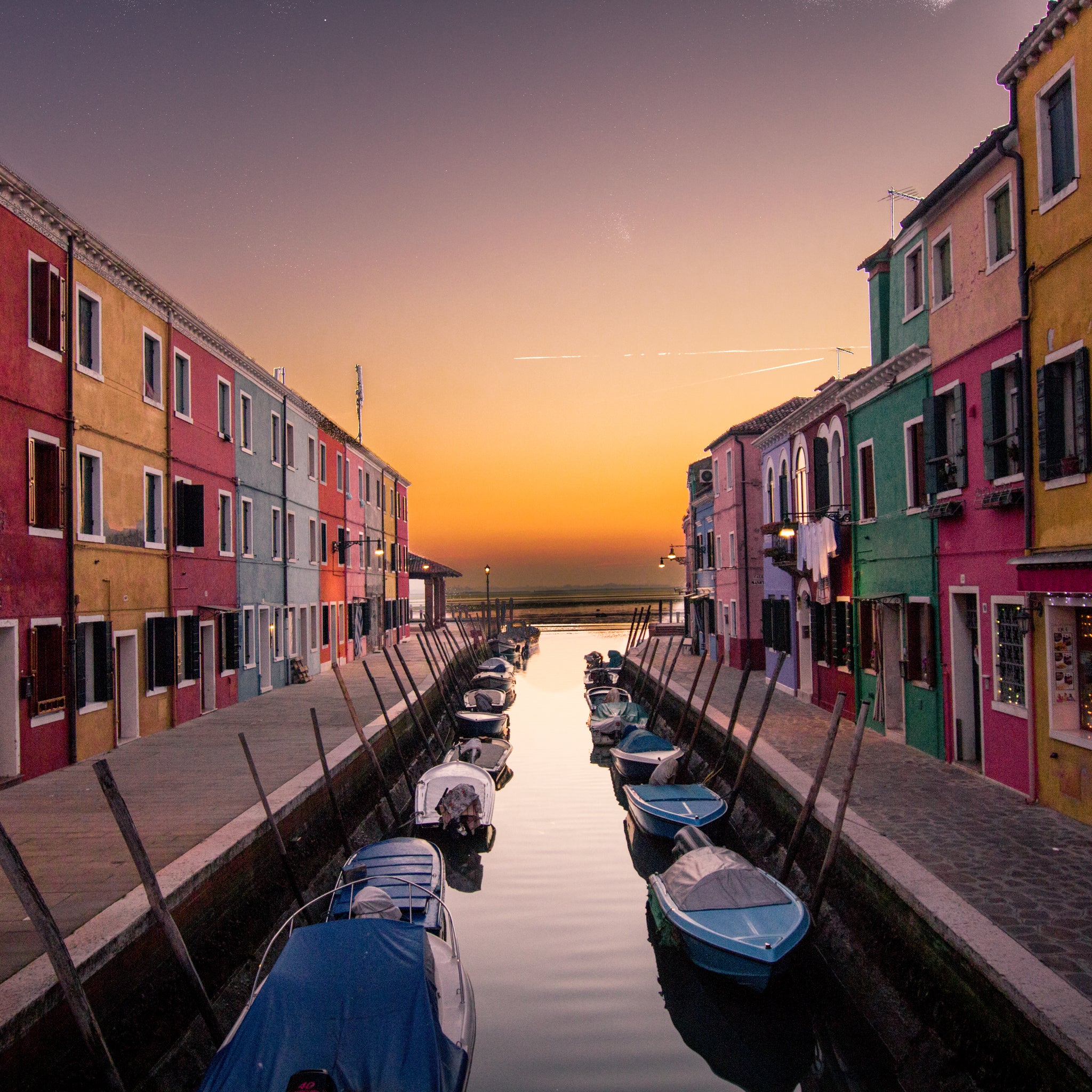 Akoestisch schilderij met Zonsondergang in Burano