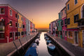 Akoestisch schilderij met Zonsondergang in Burano