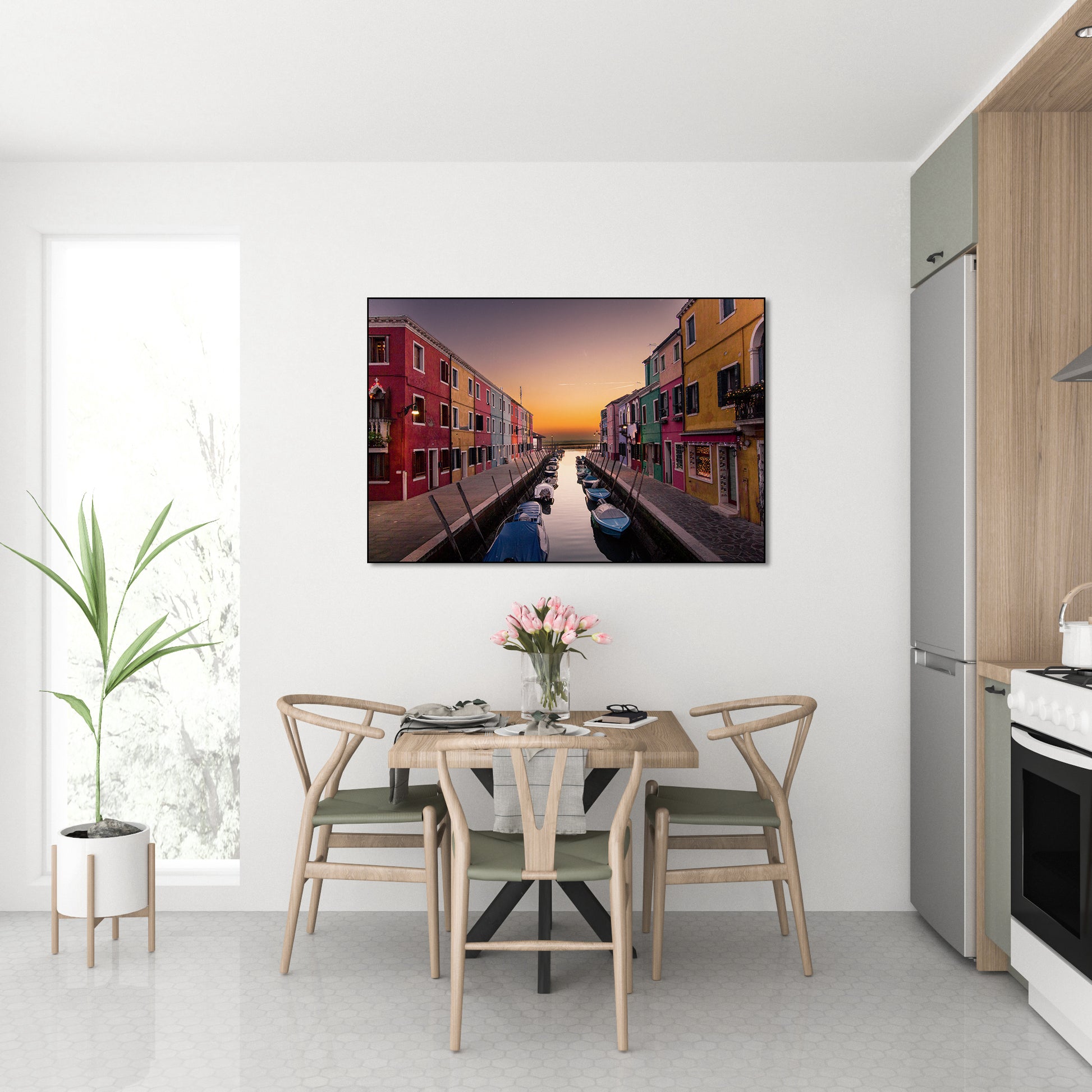 Akoestisch schilderij met Zonsondergang in Burano - Keuken