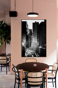 Akoestisch schilderij met Zwart-wit stadsgezicht - moderne fotokunst - Keukeun 2