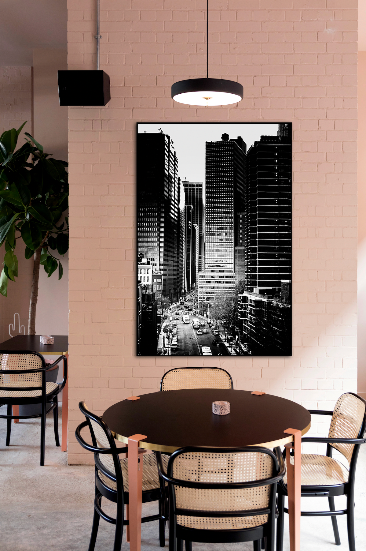 Akoestisch schilderij met Zwart-wit stadsgezicht - moderne fotokunst - Keukeun 2