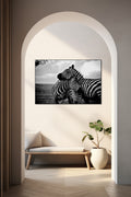 Akoestisch schilderij met Zwart-witte Zebra - Hal