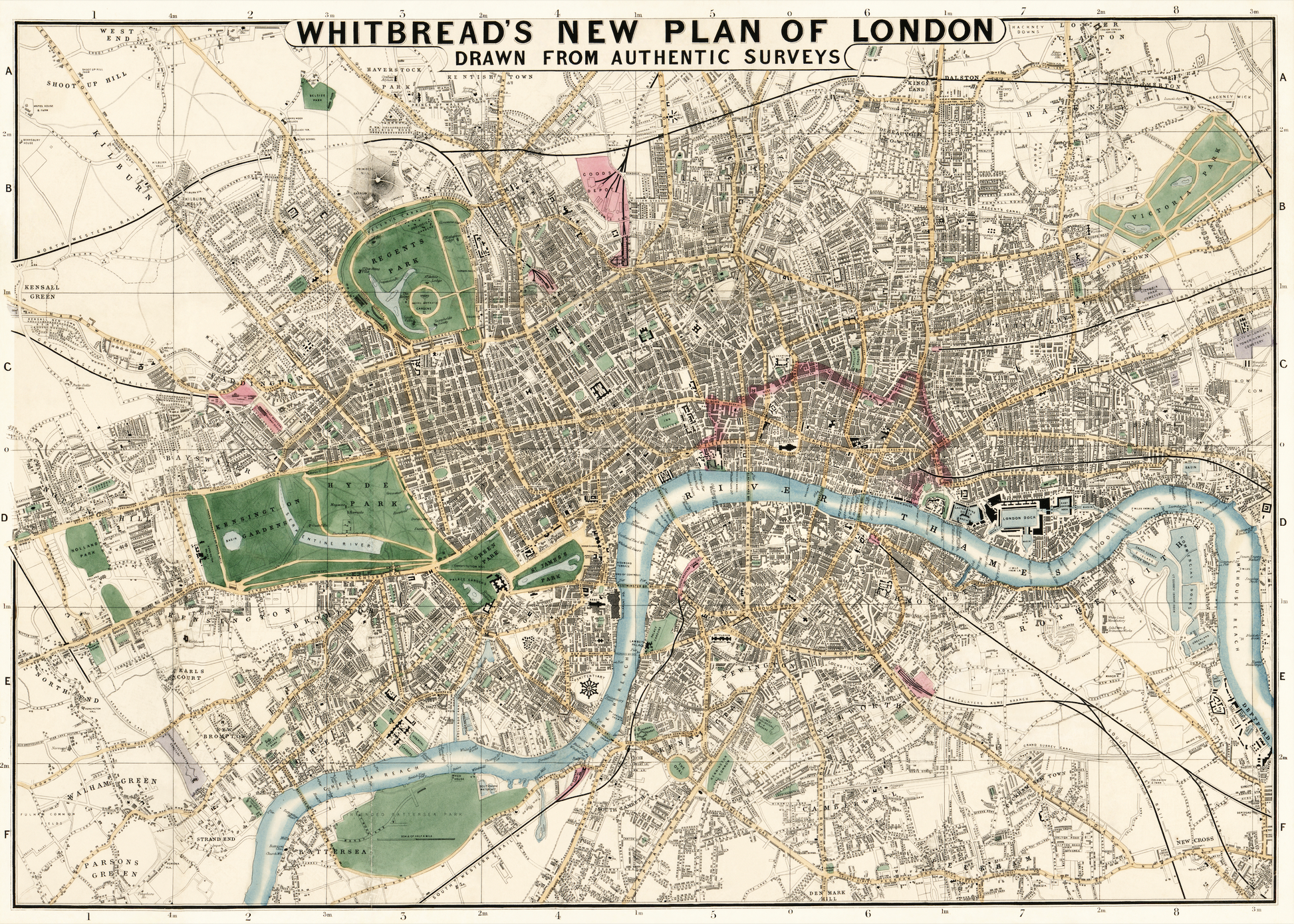 Akoestisch schilderij met plattegrond van Londen (1853) - J. Whitbread
