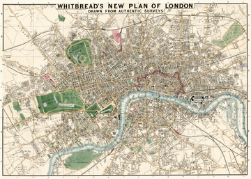 Akoestisch schilderij met plattegrond van Londen (1853) - J. Whitbread