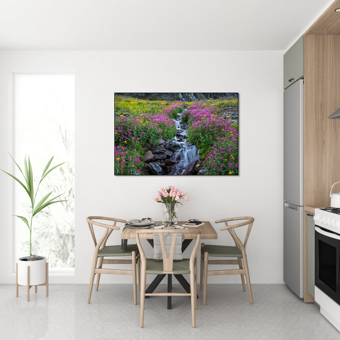 Akoestisch schilderij met wilde bloemen van Clements Mountain