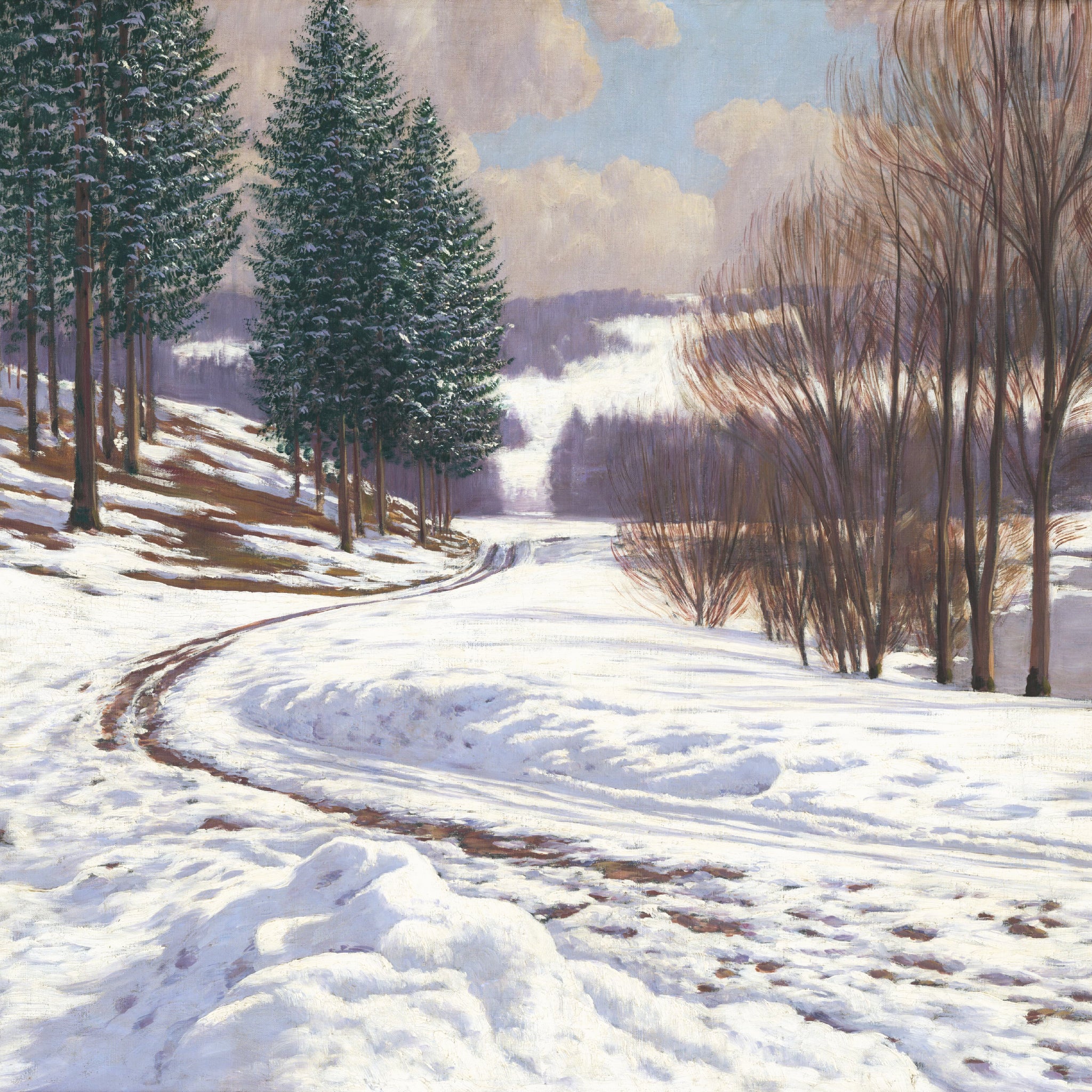 Akoestisch schilderij met winterlandschap - Viktor Olgyai