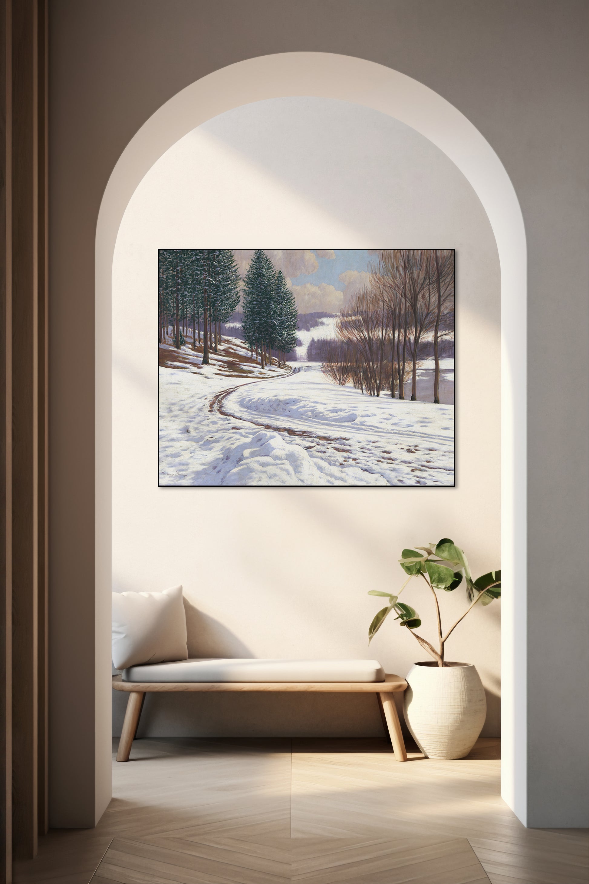 Akoestisch schilderij met winterlandschap - Viktor Olgyai - Hal
