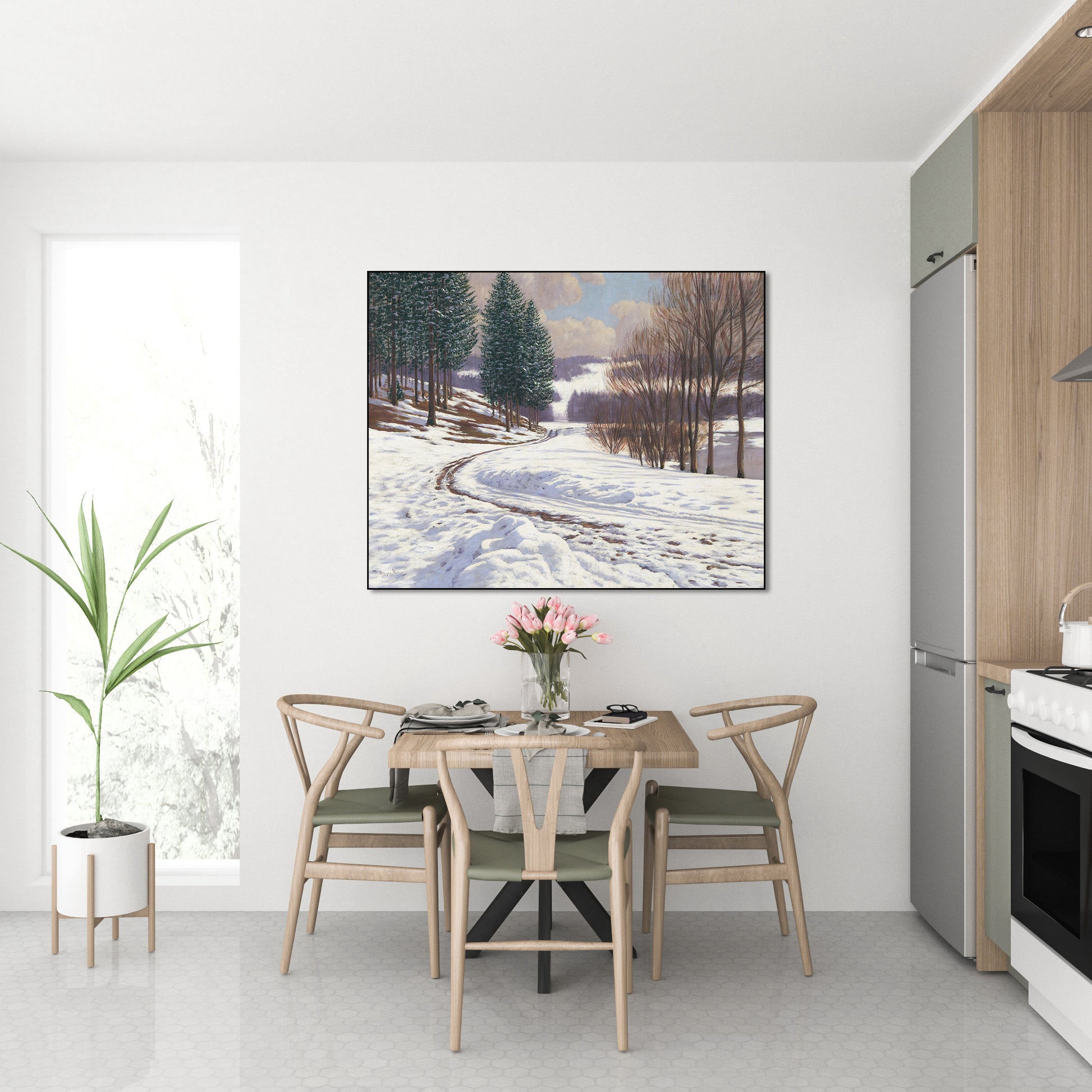 Akoestisch schilderij met winterlandschap - Viktor Olgyai - Keuken