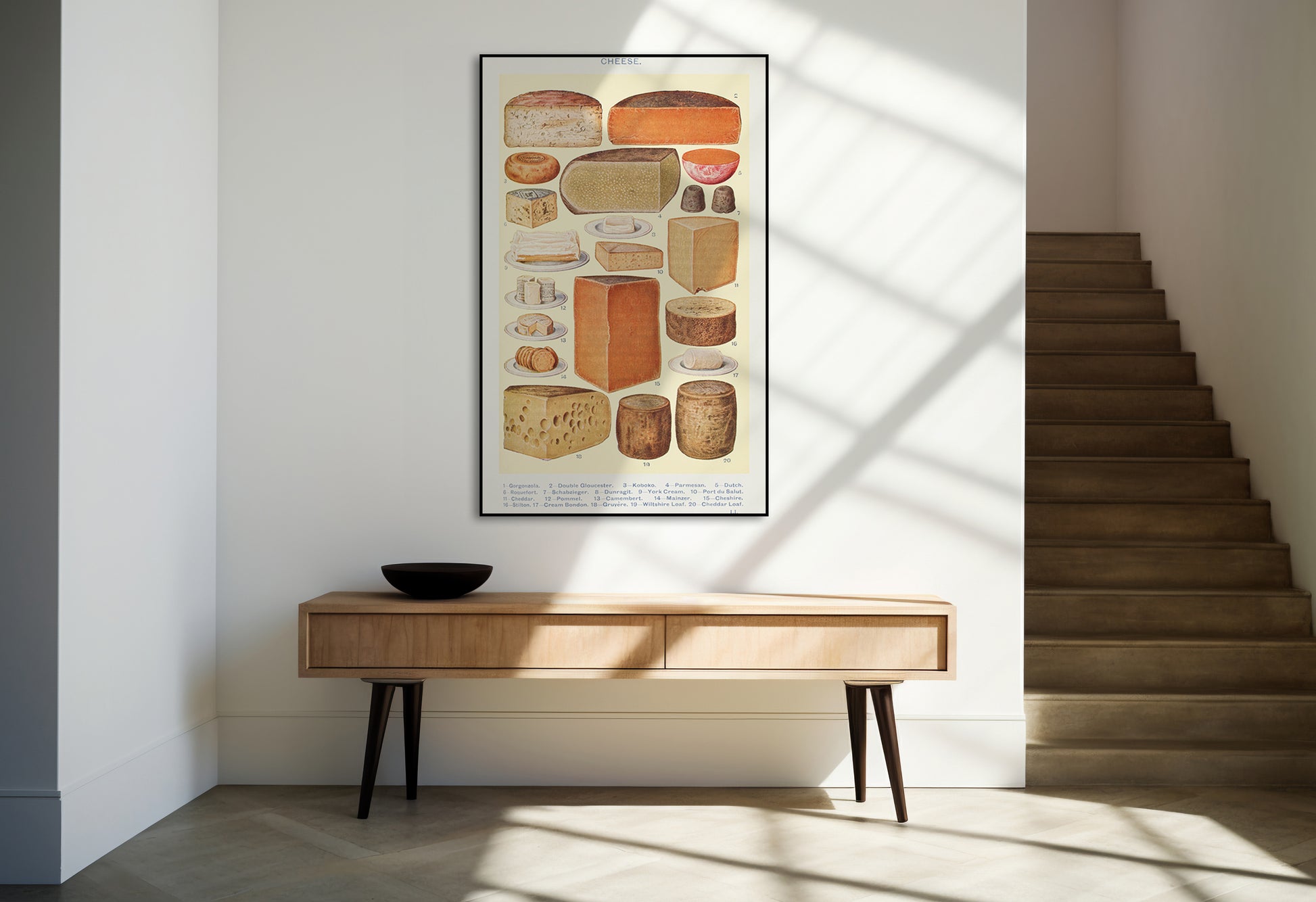 Vintage kaas kaart - AkoestischeMuur