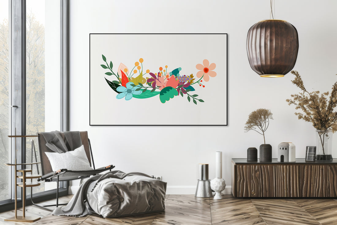 Vrolijke bloemen tekening - AkoestischeMuur