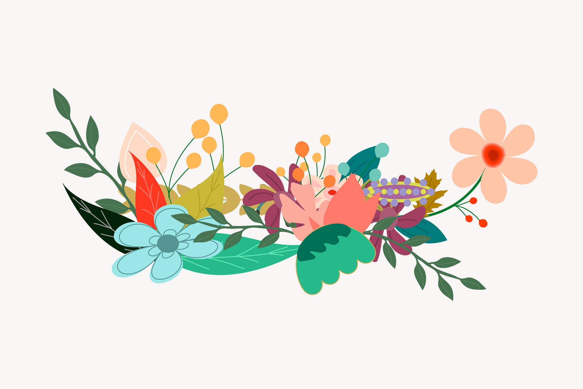 Vrolijke bloemen tekening - AkoestischeMuur