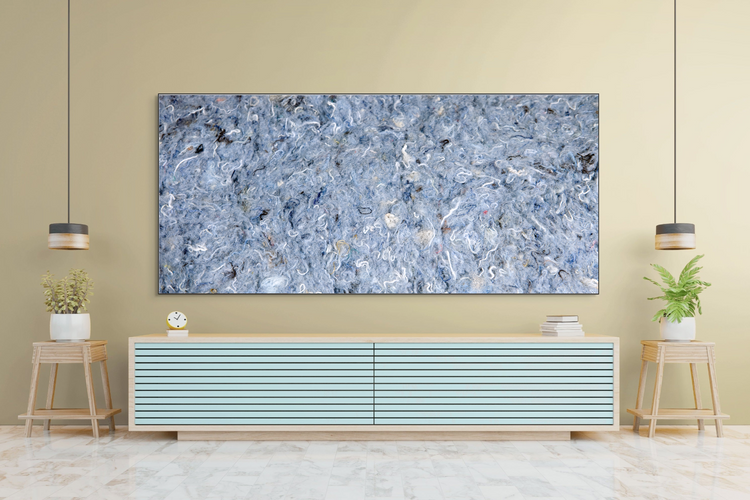 Gerecycled akoestiek acher het schilderij