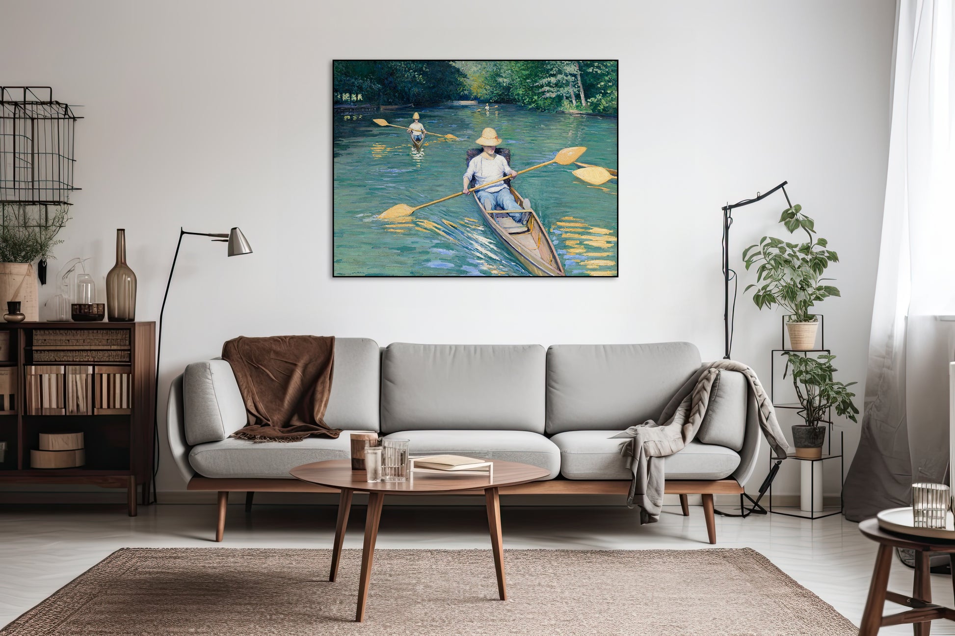 Geschilderde skiffs in de natuur - Woonkamer 2